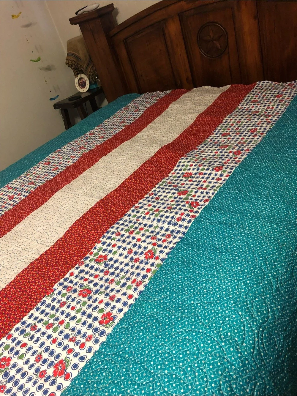 HAND PIECED  - ONE OF A KIND  Multicolor Patchwork Quilt